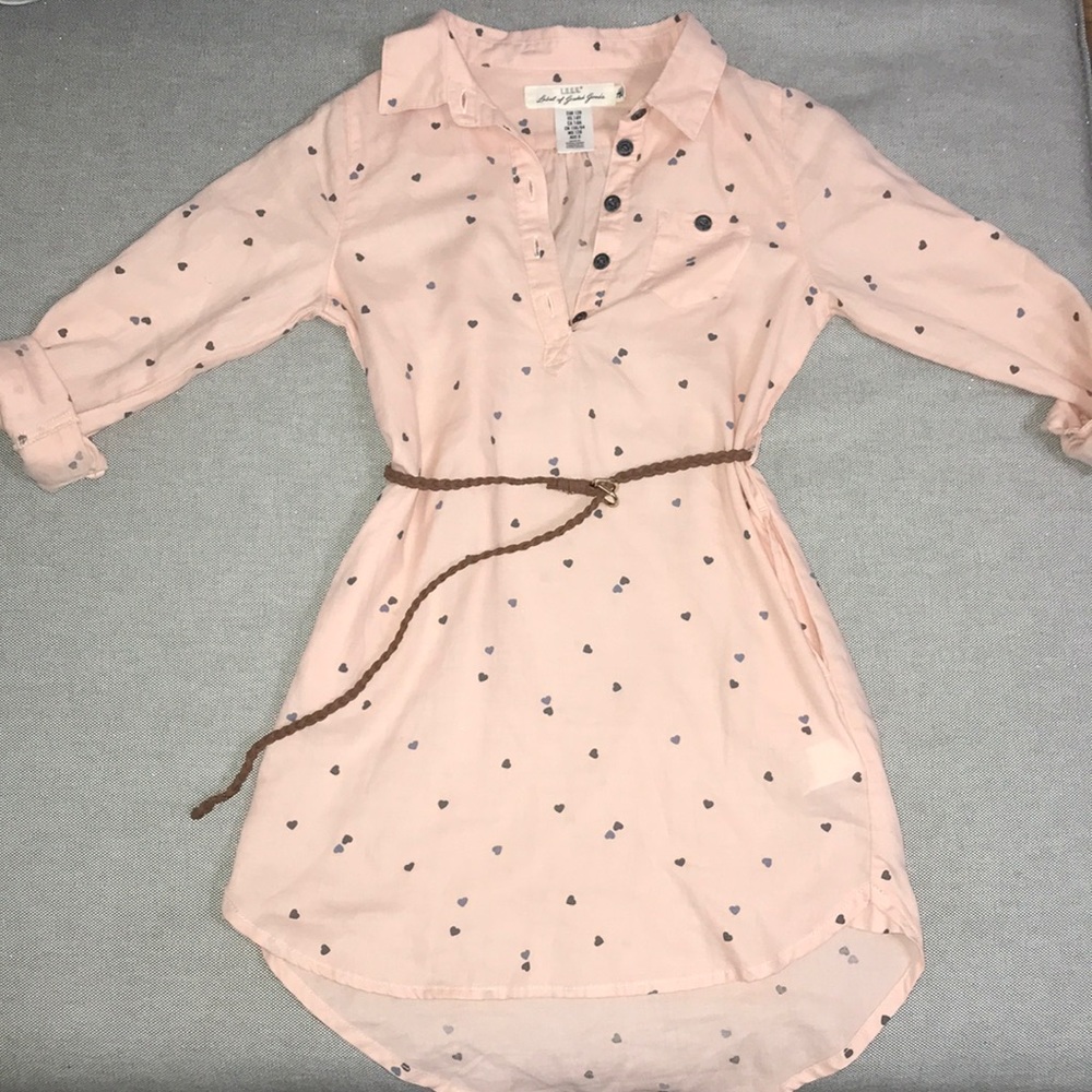 Girls blush with grey hearts H&M dress